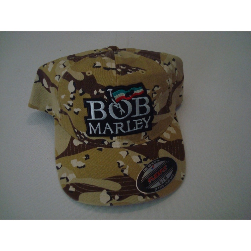 FITTED BOB CAMO REGAE RASTA ARMY BEACH 00S Y2K HAT CAP VINTAGE DEADSTOCK X1